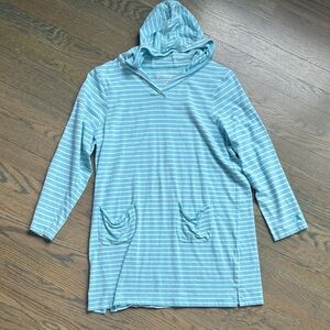 Coolibar Blue Striped Kids Swim Cover-Up